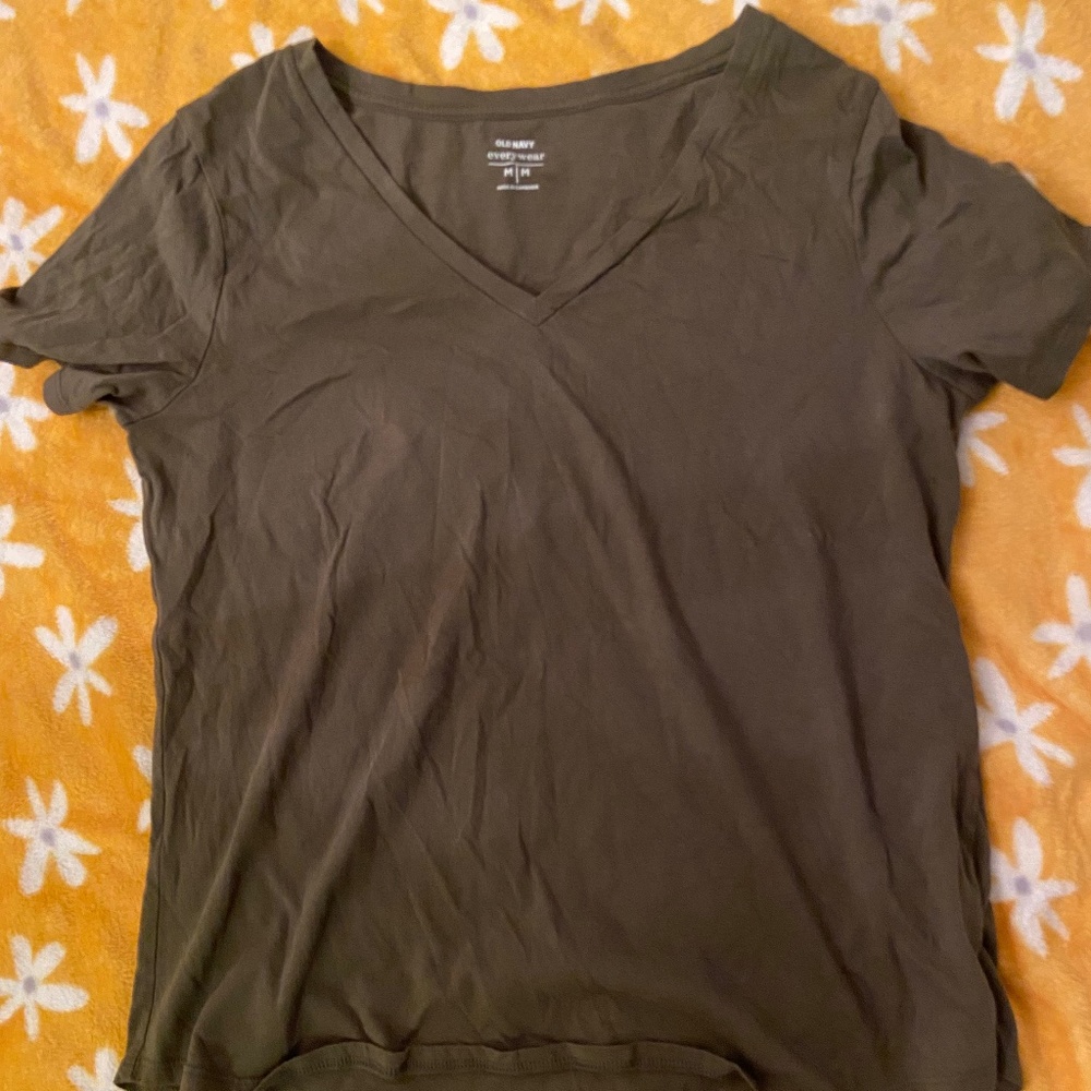 Old Navy Olive Green V-Neck Tee
